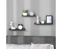 Wandplanken – Set van 3 – Metaal – Zwart