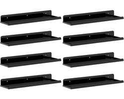 Wandplanken, set van 8, geschikt voor interieur in slaapkamers, woonkamers, keukens, opslagruimtes, CD/foto's