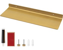 Wandrek 40 cm - goud metaal - hangrek voor badkamer keuken slaapkamer - zwevende wandplanken Wandplanken & -rekken