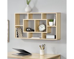 Wandrek 8 vakken muurkast 85x16x47,5 cm sonoma eiken