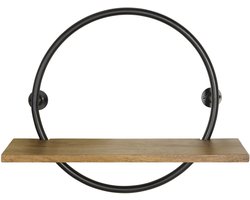 Wandrek Aurano - Mangohout / Metaal - Naturel / Zwart - 55x45x15 cm (BxHxD)