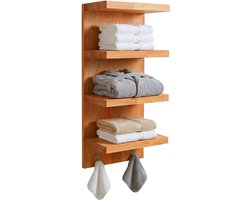 Wandrek badkamer - 60x28x16 cm - hout