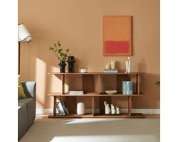 Wandrek Gäljami staand rek laag boekenkast 160x35x74 cm walnootkleurig [en.casa]