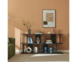Wandrek Gäljami staand rek laag boekenkast 160x35x74 cm zwart [en.casa]