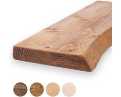 Wandrek Hout - Drijvendrek Plank - Decoratie Ophangen - Massief Grenenhout - 130 cm - Licht