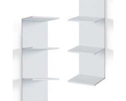 Wandrek Industrieel Modern “UrbanLine” – Wit – 7 Planken – Zwevend Wandmeubel – Boekenkast Wandkast – 190x30x28 cm – Krasbestendig – Voor Woonkamer, Slaapkamer & Kantoor – Industrialhome