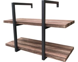Wandrek ladder Stoer - wandplank boekenkast - wandkast - industrieel - 2 planken