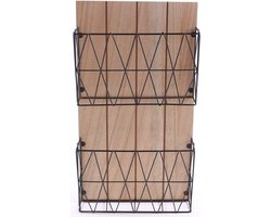 Wandrek met 2 manden Hout/Metaal