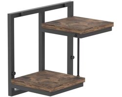 Wandrek - met 2 planken - industrieel - zwart-bruin