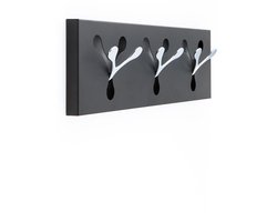 Wandrek met Haken - Gunmetal - Gelakt Metaal - 1 stuk