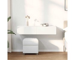 Wandrek met laden - Zwevend meubel - Decoratief opbergen - Stabiel en duurzaam - 100x36x19 cm - Wit
