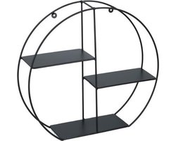 Wandrek metaal - zwart - industrieel - rond