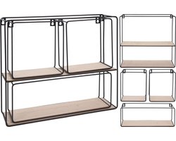 Wandrek Metaal zwart Set 4sts