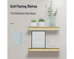 Wandrek- plank voor muren- Gold Wall Shelf-c
