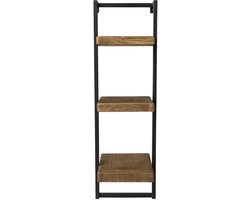 Wandrek van Mangohout - Industrieel Wandrek - Hout en Metaal Wandrekken - Wanddecoratie - 30 x 25 x 100 cm hoog