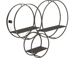 Wandrek van Metaal - Wandrek Rond - Industrieel Wandrekje - Zwart - 89 cm