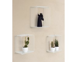 Wandrek wit wandplank Cavoo set van 3 - Wandschappen design metaal -