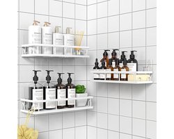 Wandrek zonder boren, 3-delige badkamerorganizer met sterke hechting