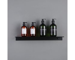 Wandrek Zwart Metaal - Industrieel - Wandplank Zwevend - Muurplank 60 CM