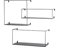 Wandrek – Zwart metaal – Set van 3 vintage wandrekken – Industrieel design