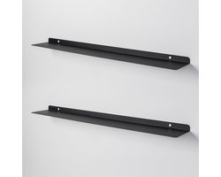Wandrekken Metaal - Zwevende Planken - Stijlvol Opbergen - Minimalistisch Design - 100 x 15 cm - Zwart