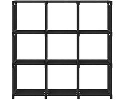 Wandschap | Wandplank | Kast met 9 vakken 103x30x107,5 cm stof zwart