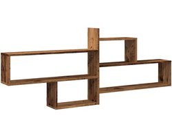 Wandschap | Wandplank | Zwevend schap 167,5x18x68 cm bewerkt hout oud houtkleurig