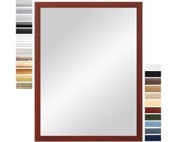 Wandspiegel 40x120 cm Rood Geveegd Houten Lijst | Staand of Liggend Ophangen | Volledige Lengte Spiegel voor Badkamer en Hal