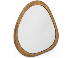 Wandspiegel Asymmetrisch - Spiegel Hout Organisch - Gang Hal Spiegel - Muur Spiegel - 52 x 2 x 47 cm