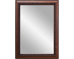 Wandspiegel Hout - Spiegel met lijst - Woonkamer Decoratie - Handgemaakt in Duitsland - 80 x 60 cm - Geel