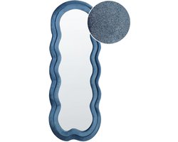 Wandspiegel LACS 57 cm 160 cm Fluweel Blauw
