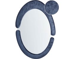 Wandspiegel MASSAY 53 cm 90 cm Fluweel Donkerblauw
