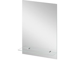 Wandspiegel met Glazen Plank 50 x 70 cm - Rechthoekige Spiegel voor Badkamer