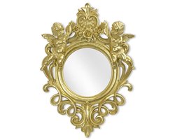 Wandspiegel met gouden lijst en engelen – Klassieke Resin barok spiegel voor een stijlvolle en elegante inrichting