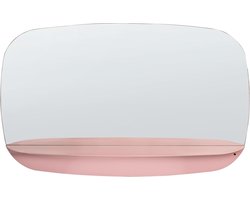 Wandspiegel met plank DOSNON 80 cm 50 cm Metaal Roze