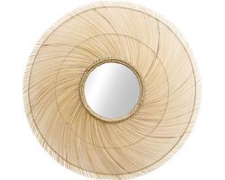 Wandspiegel - ø120 cm - bamboe