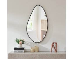 Wandspiegel Orland druppelvormig 82x46 cm zwart [en.casa]