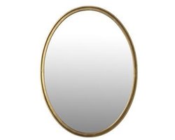 Wandspiegel Ovaal - Antique Brass - IJzer - 60x80cm - Spiegel Matz M - Giga Meubel