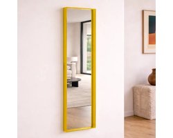 Wandspiegel Rechthoek met Plexiglas 40x135cm Geel - Passpiegel Geel - Passpiegel hangend