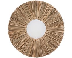 Wandspiegel van zeegras - Geweven wandspiegel voor in de woonkamer in originele kleur.