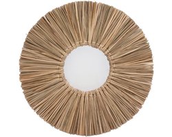 Wandspiegel van zeegras - Geweven wandspiegel voor in de woonkamer in originele kleur.