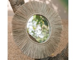 Wandspiegel van Zeegras Rond met 60 cm Diameter RIMBA