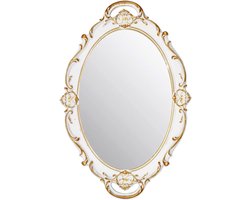 Wandspiegel Vintage Ovale Hangspiegel 368 x 254 cm - Kleur Wit Wandspiegel