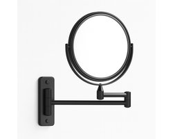 Wandspiegel - Zwart - Uittrekbaar - Rond - Vergroting 5x