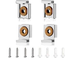 Wandspiegelhouder - Spiegelophanging - Spiegelbeugel - wandspiegelbeugel - In hoogte verstelbaar - Inclusief expansiebouten en schroeven - Robuuste spiegel geschikt voor badkamers en woonkamers - Set van vier stuks