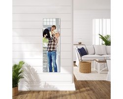 Wandspiegeltegels set van 4 - 356 x 28 cm - frameloze glazen spiegel - eenvoudige installatie - slaapkamer woonkamer badkamer fitnessstudio