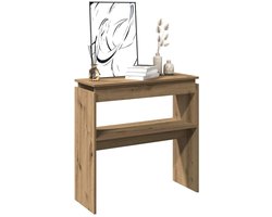 Wandtafel | Console Tafel | Bijzettafel 102x30x80 cm bewerkt hout artisanaal eikenkleur
