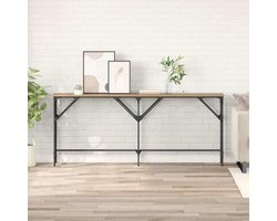 Wandtafel | Console Tafel | Bijzettafel artisanaal eikenkleurig 180 x 29 x 75 cm Bewerkt hout
