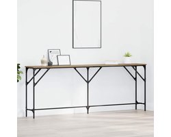 Wandtafel | Console Tafel | Bijzettafel artisanaal eikenkleurig 200 x 29 x 75 cm