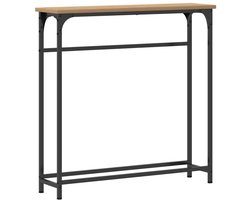 Wandtafel | Console Tafel | Bijzettafel artisanaal eikenkleurig 75 x 19.5 x 75 cm